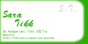 sara tikk business card